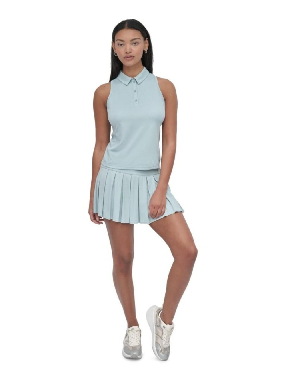 Dkny Sport Women's Court Racerback Polo Tank Top - Mineral M